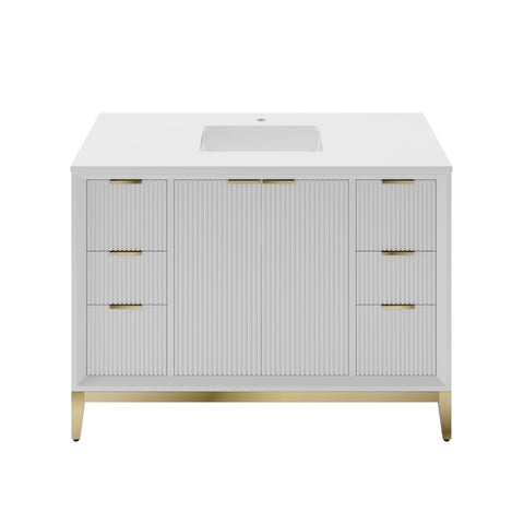 Image of Fresca Wellington 48" Freestanding Bathroom Vanity Set in White