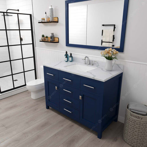 Image of Functional & Versatile - Soft-closing door hinges and drawer glides provide added luxury, safety, and longevity. Each Caroline vanity is handcrafted with a 2" solid wood birch frame built to last a lifetime.