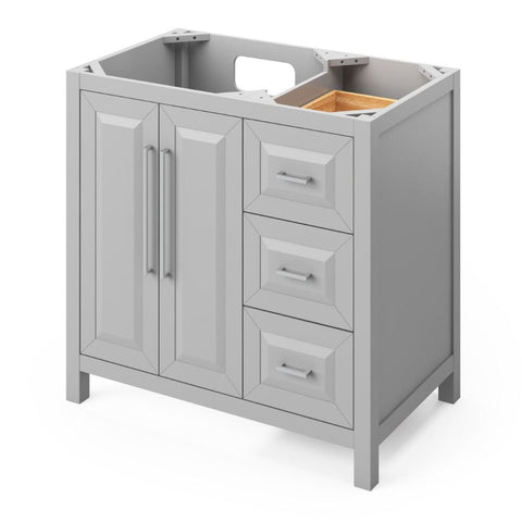 Image of Choice of tops ensures unique look Storage provided by three offset drawers, dovetail rollout drawer and adjustable shelf Square pulls included Full-extension concealed soft-close undermount slides and hinges