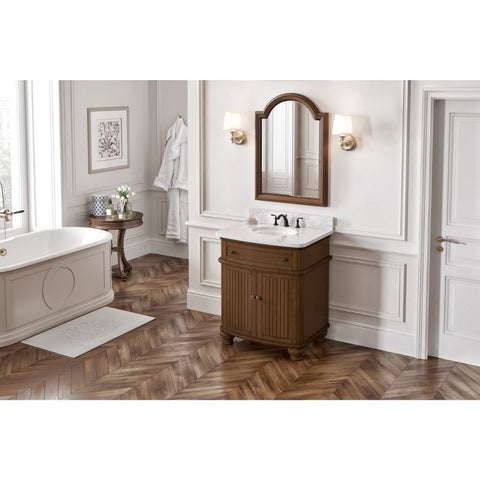 Image of Simple beadboard doors, curved bun feet, and a rounded front form this cottage-style vanity collection.