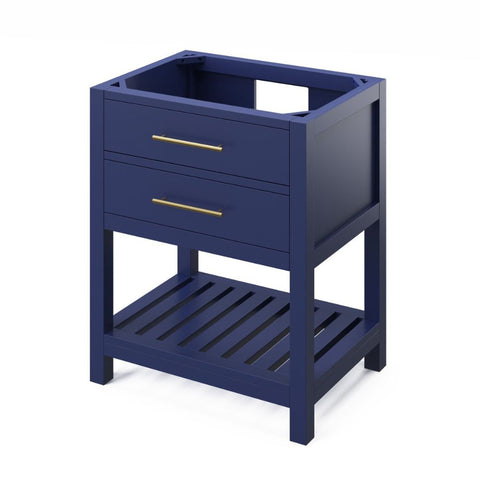 Image of Full-extension concealed soft-close undermount slides Tipout storage with custom-sized hardwood tray plus open slatted bottom shelf for optimal storage Bar pulls included