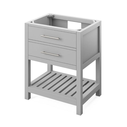 Image of Full-extension concealed soft-close undermount slides Tipout storage with custom-sized hardwood tray plus open slatted bottom shelf for optimal storage Bar pulls included