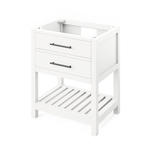 Image of Full-extension concealed soft-close undermount slides Tipout storage with custom-sized hardwood tray plus open slatted bottom shelf for optimal storage Bar pulls included