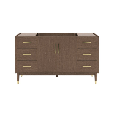 Image of Fresca Sawyer 60" Freestanding Bathroom Cabinet in Mocha Birch
