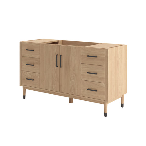 Image of Fresca Sawyer 60" Freestanding Bathroom Cabinet in Sunburst Oak