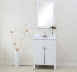 24" WHITE SINK VANITY, NO FAUCET WLF7020-W