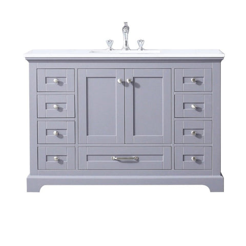 Image of Dukes Modern Dark Grey 48" Single Vanity with Quartz Top, No Mirror