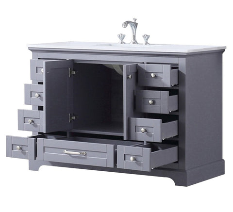 Image of Dukes Modern Dark Grey 48" Single Vanity with Quartz Top, No Mirror