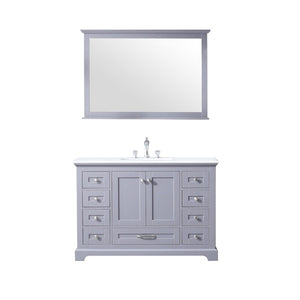 Dukes Modern Dark Grey 48" Single Vanity with Quartz Top, With Mirror