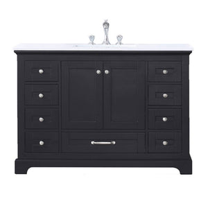 Dukes Modern Espresso 48" Single Vanity with Quartz Top, No Mirror