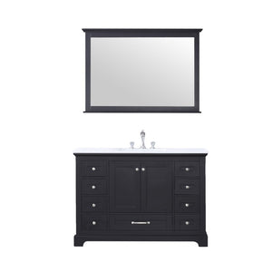 Dukes Modern Espresso 48" Single Vanity with Quartz Top With Mirror