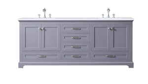 Dukes Modern Dark Grey 80" Double Vanity with Quartz Top, No Mirror