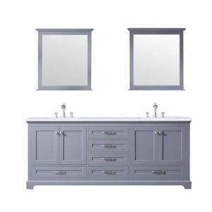 Dukes Modern Dark Grey 80" Double Vanity with Quartz Top With Mirror