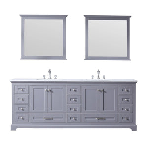 Dukes Modern Dark Grey 84" Double Vanity with Quartz Top With Mirror