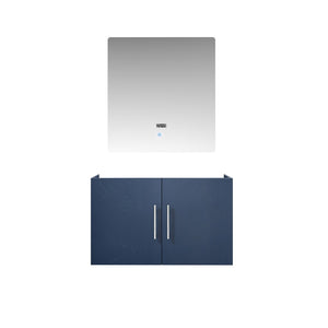 Lexora Geneva Transitional Navy Blue 30" Vanity with 30" Led Mirror, no Top | LG192230DB00LM30