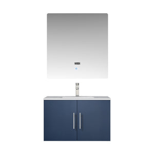 Lexora Geneva Transitional Navy Blue 30" Single Sink Vanity Set | LG192230DEDSLM30F