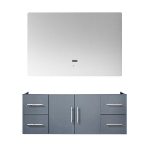 Lexora Geneva Transitional Dark Grey 48" Vanity with 48" Led Mirror, no Top | LG192248DB00LM48