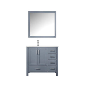 Jacques Modern Dark Grey 36" Single Sink Vanity Set - Left Version | LJ342236SBWQM34FL