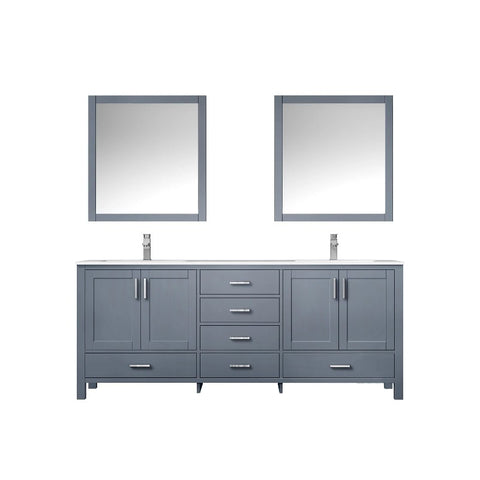 Image of Jacques Modern Dark Grey 80" Double Sink Vanity Set | LJ342280DBWQM30F