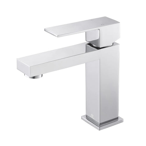 Image of Lexora Lancy Modern Rustic Acacia 60" Double Square Sink Bathroom Vanity w/ White Quartz Top and Monte Chrome Faucet | LLC60DKSOS000FCH