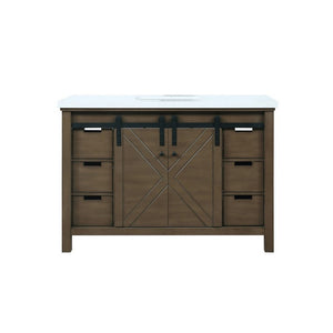 Marsyas 48" Rustic Brown Single Vanity, White Quartz Top | LM342248SKCS000