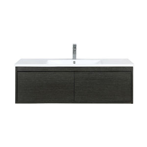 Lexora Sant Contemporary 48" Iron Charcoal Bathroom Vanity with Monte Chrome Faucet | LS48SRAIS000FCH