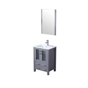 Volez 24" Dark Grey Single Vanity Set, Integrated Top | LV341824SBESM22F