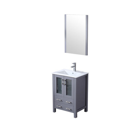 Image of Volez 24" Dark Grey Single Vanity Set, Integrated Top | LV341824SBESM22F