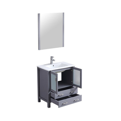 Image of Volez 30" Dark Grey Single Vanity Set, Integrated Top | LV341830SBESM28F