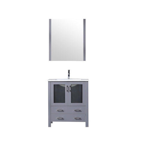 Image of Volez 30" Dark Grey Single Vanity Set, Integrated Top | LV341830SBESM28F