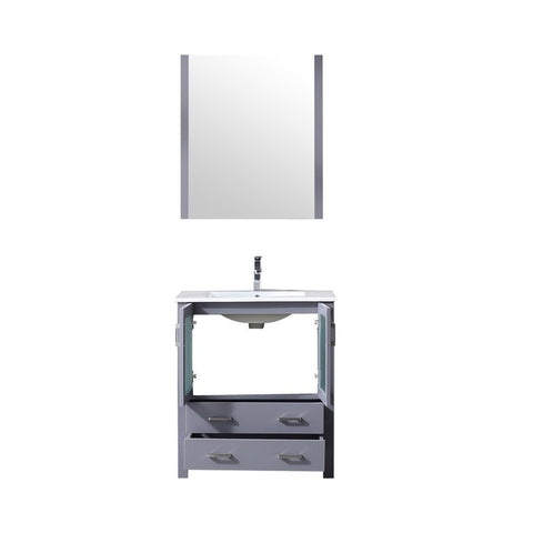 Image of Volez 30" Dark Grey Single Vanity Set, Integrated Top | LV341830SBESM28F