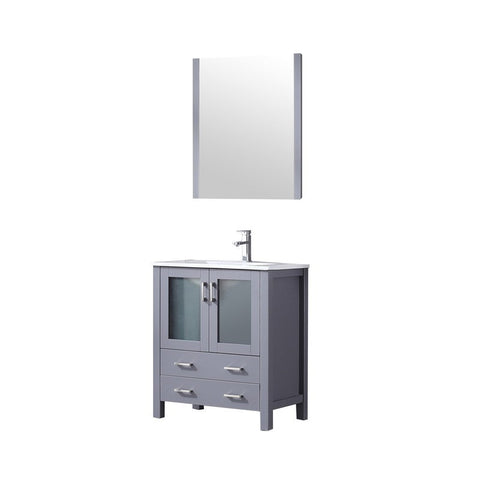 Image of Volez 30" Dark Grey Single Vanity Set, Integrated Top | LV341830SBESM28F