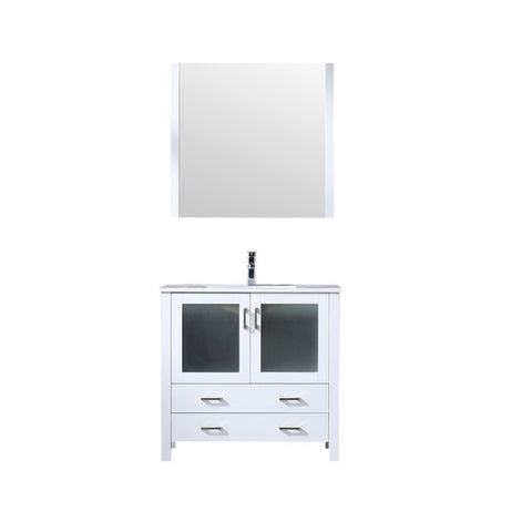 Image of Volez 36" White Single Vanity Set, Integrated Top | LV341836SAESM34F