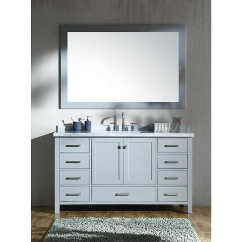 Image of Ariel Cambridge 61" Grey Modern Rectangle Sink Bathroom Vanity A061S-CWR-GRY