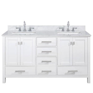 Design Element Valentino 60" White Double Rectangular Sink Vanity V01-60-WT V01-60-WT