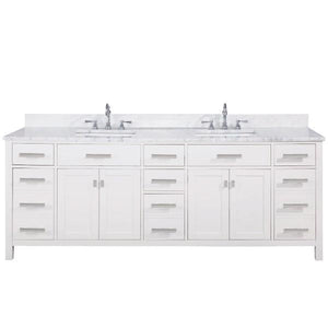 Design Element Valentino 84" White Double Rectangular Sink Vanity V01-84-WT V01-84-WT