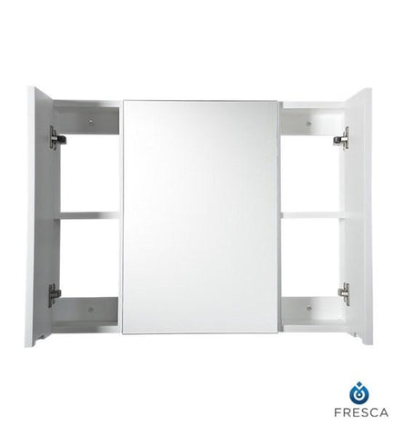 Image of Fresca 32" White Medicine Cabinet w/ 3 Doors | FMC6183WH FMC6183WH