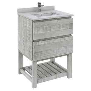 Fresca Formosa 24" Ash Freestanding Open Bottom Modern Bathroom Vanity | FCB3124ASH-FS-CWH-U