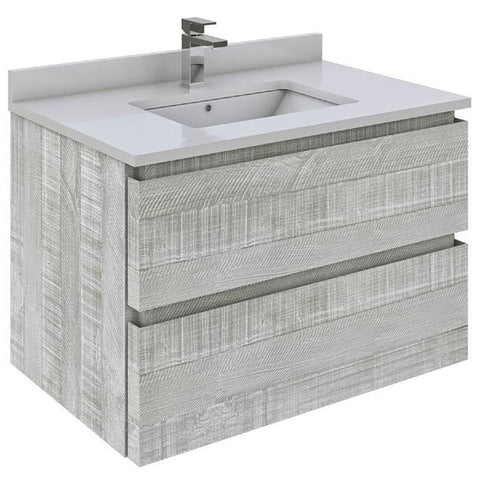 Image of Fresca Formosa 29" Ash Wall Hung Modern Bathroom Base Cabinet | FCB3130ASH FCB3130ASH