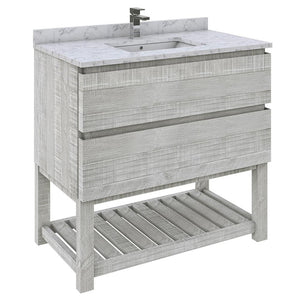 Fresca Formosa 36" Ash Freestanding Modern Bathroom Vanity w/ Open Bottom | FCB3136ASH-FS-CWH-U FCB3136ASH-FS-CWH-U