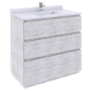 Fresca Formosa 36" Rustic White Freestanding Modern Bathroom Vanity | FCB3136RWH-FC-CWH-U FCB3136RWH-FC-CWH-U
