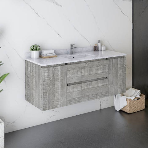 Image of Fresca Formosa 47" Ash Wall Hung Modern Bathroom Base Cabinet | FCB31-122412ASH FCB31-122412ASH