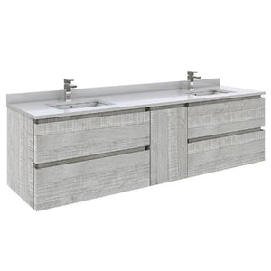 Fresca Formosa 72"Ash Wall Hung Double Sink Modern Bathroom Vanity | FCB31-301230ASH-CWH-U