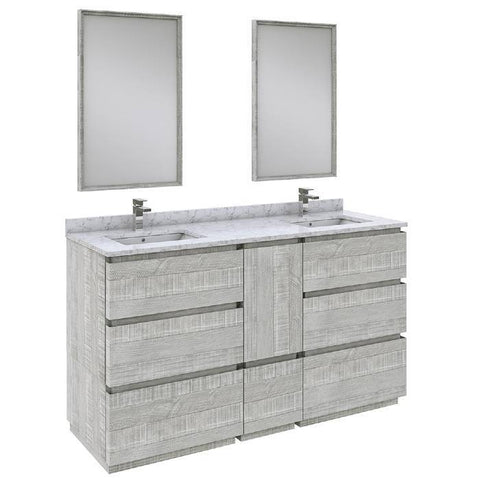 Image of Fresca Formosa Modern 60" Ash Floor Standing Double Sink Vanity Set | FVN31-241224ASH-FC FVN31-241224ASH-FC