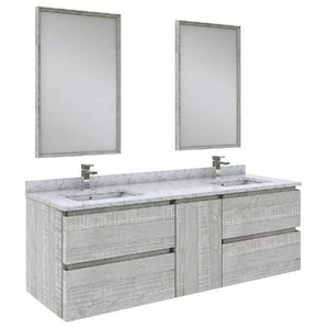 Fresca Formosa Modern 60" Ash Wall Hung Double Sink Vanity Set | FVN31-241224ASH FVN31-241224ASH-FC