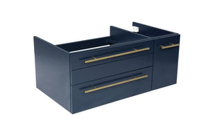 Fresca Lucera Modern 36" Royal Blue Wall Hung Undermount Sink Bathroom Cabinet- Left Version | FCB6136RBL-UNS-L