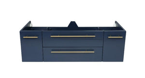 Fresca Lucera Modern 48" Royal Blue Wall Hung Double Undermount Sink Bathroom Cabinet | FCB6148RBL-UNS-D FCB6148RBL-UNS-D