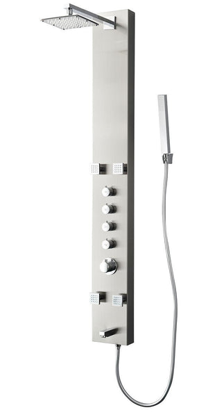 Fresca Pavia Stainless Steel (Brushed Silver) Thermostatic Shower Massage Panel FSP8001BS