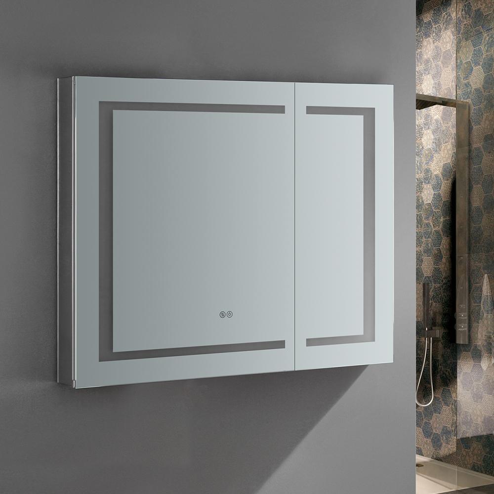 Fresca Spazio 36" Wide x 30" Tall Bathroom Medicine Cabinet w/ LED Lighting   Defogger FMC023630 – Dream Bathroom Vanities