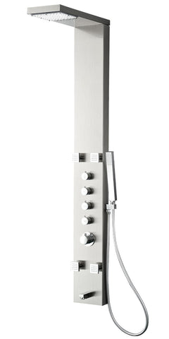 Image of Fresca Verona Stainless Steel (Brushed Silver) Thermostatic Shower Massage Panel FSP8006BS